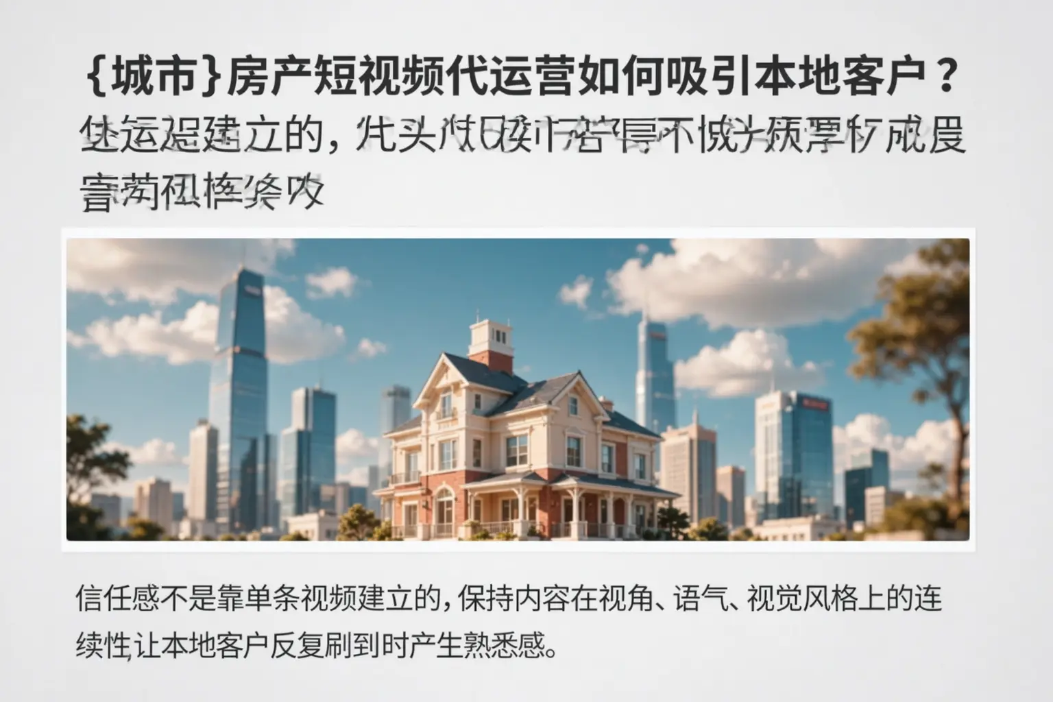 常德房产短视频代运营如何吸引本地客户？