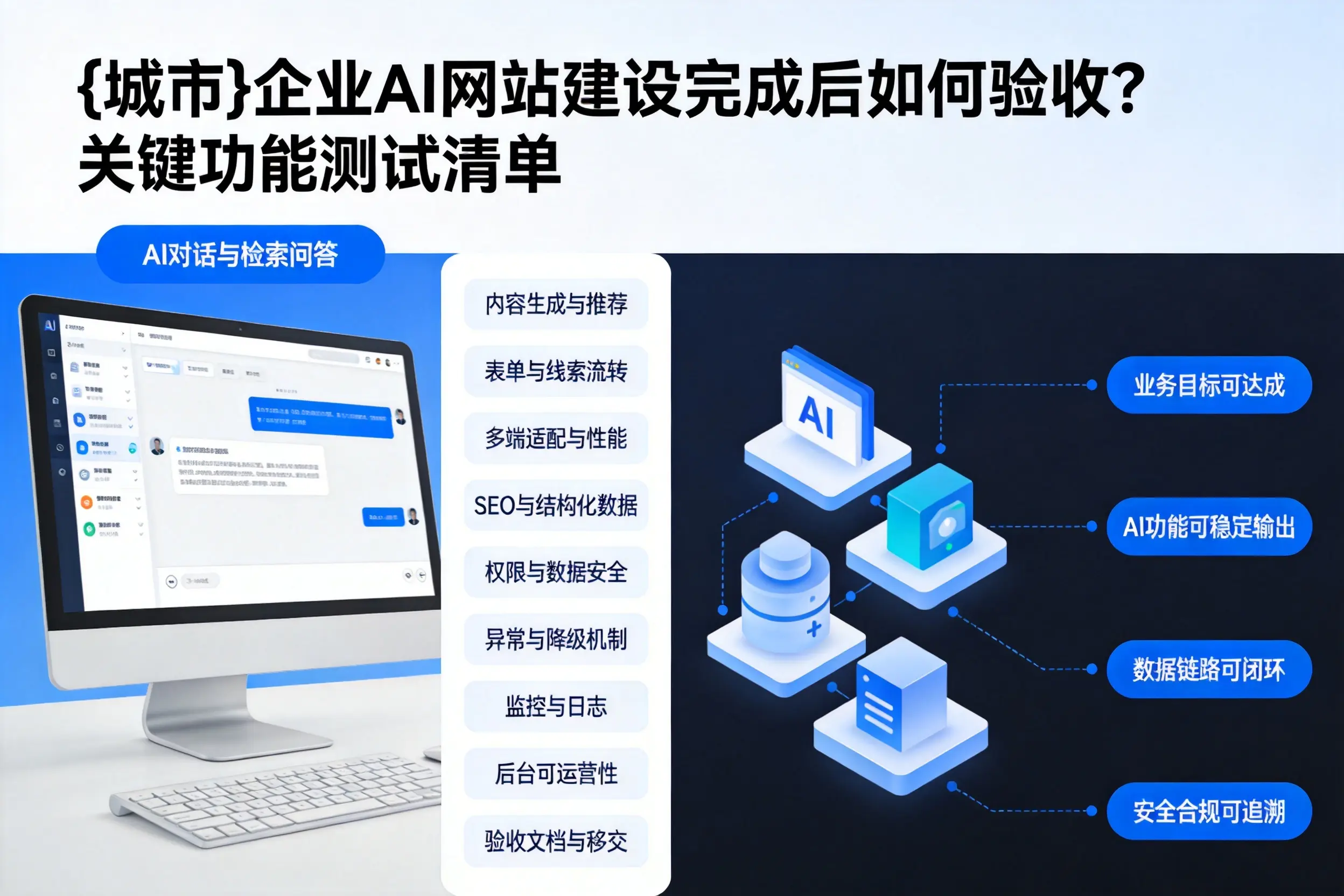 常德企业AI网站建设完成后如何验收？关键功能测试清单