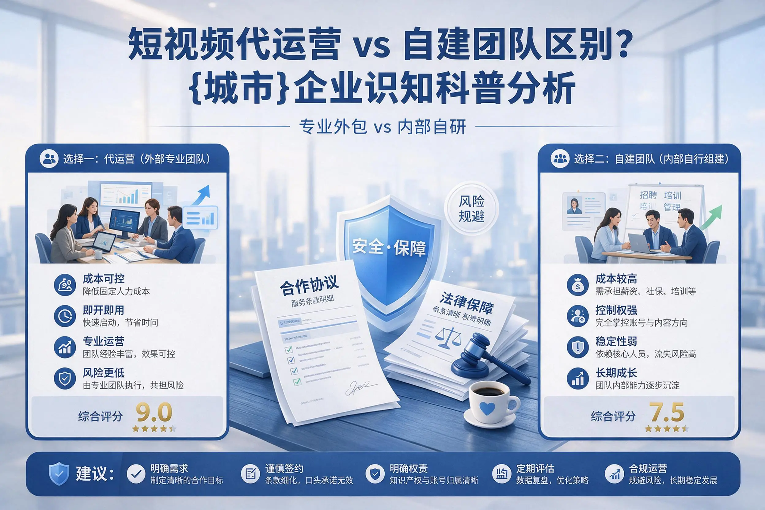 短视频代运营与自建团队区别？常德企业认知科普分析