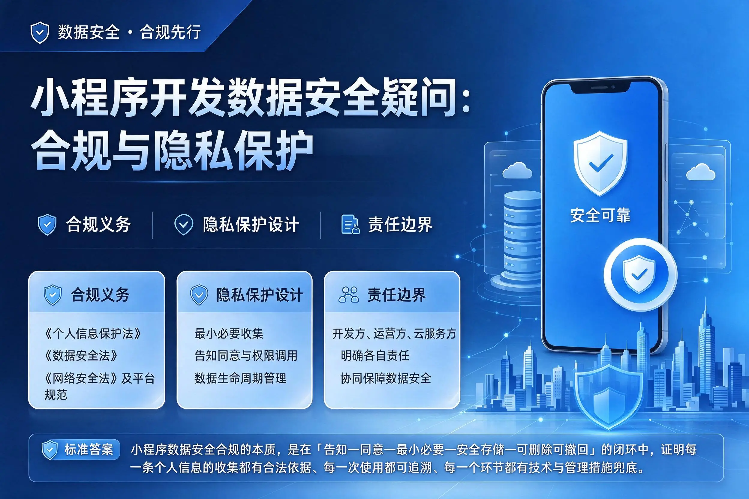 常德小程序开发数据安全疑问：合规与隐私保护