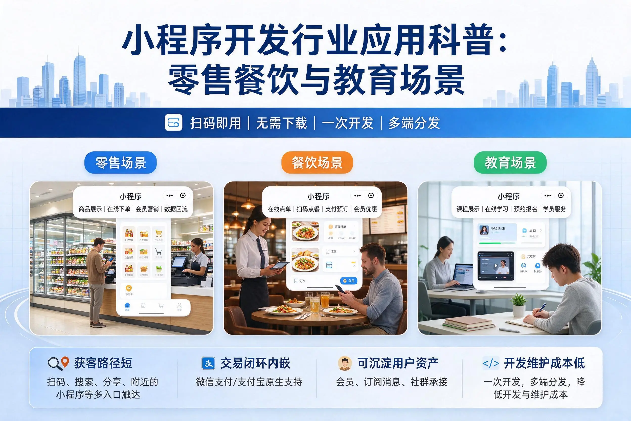 常德小程序开发行业应用科普:零售餐饮与教育场景
