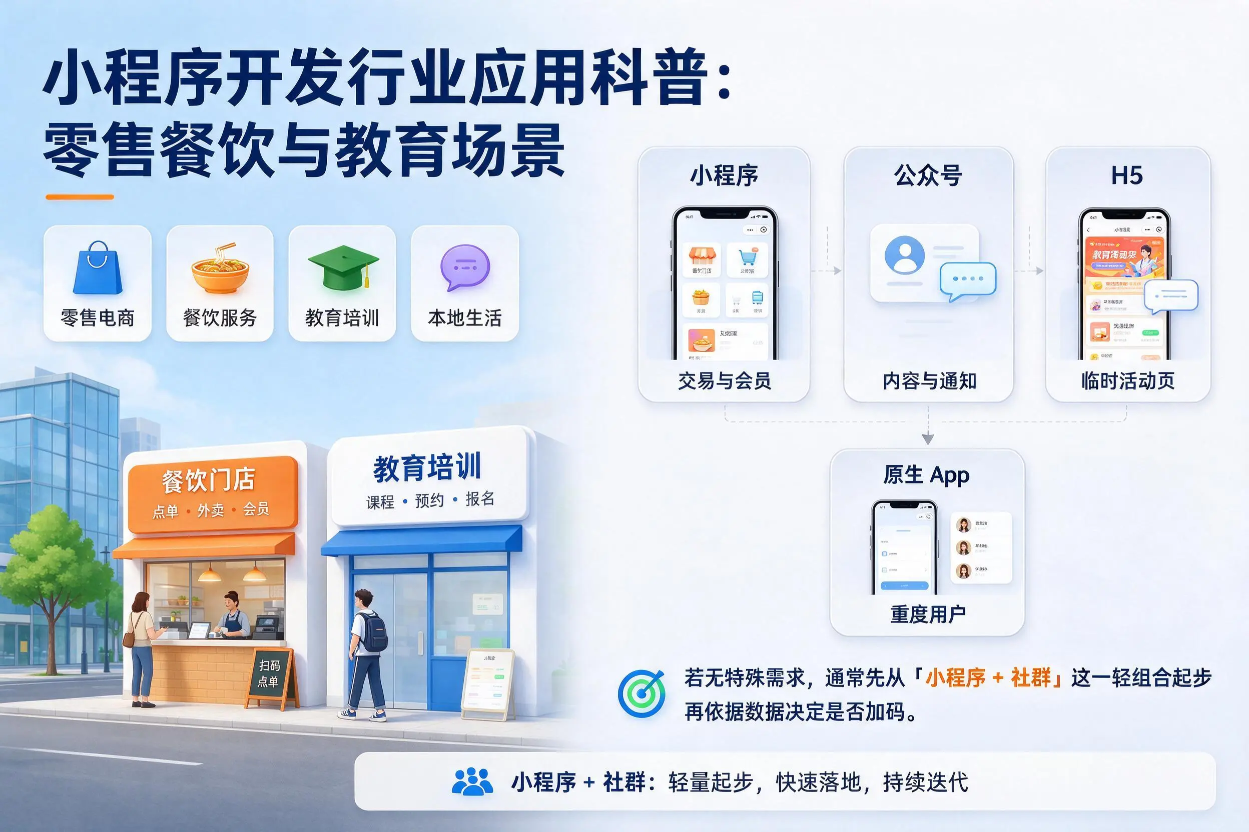 常德小程序开发行业应用科普:零售餐饮与教育场景