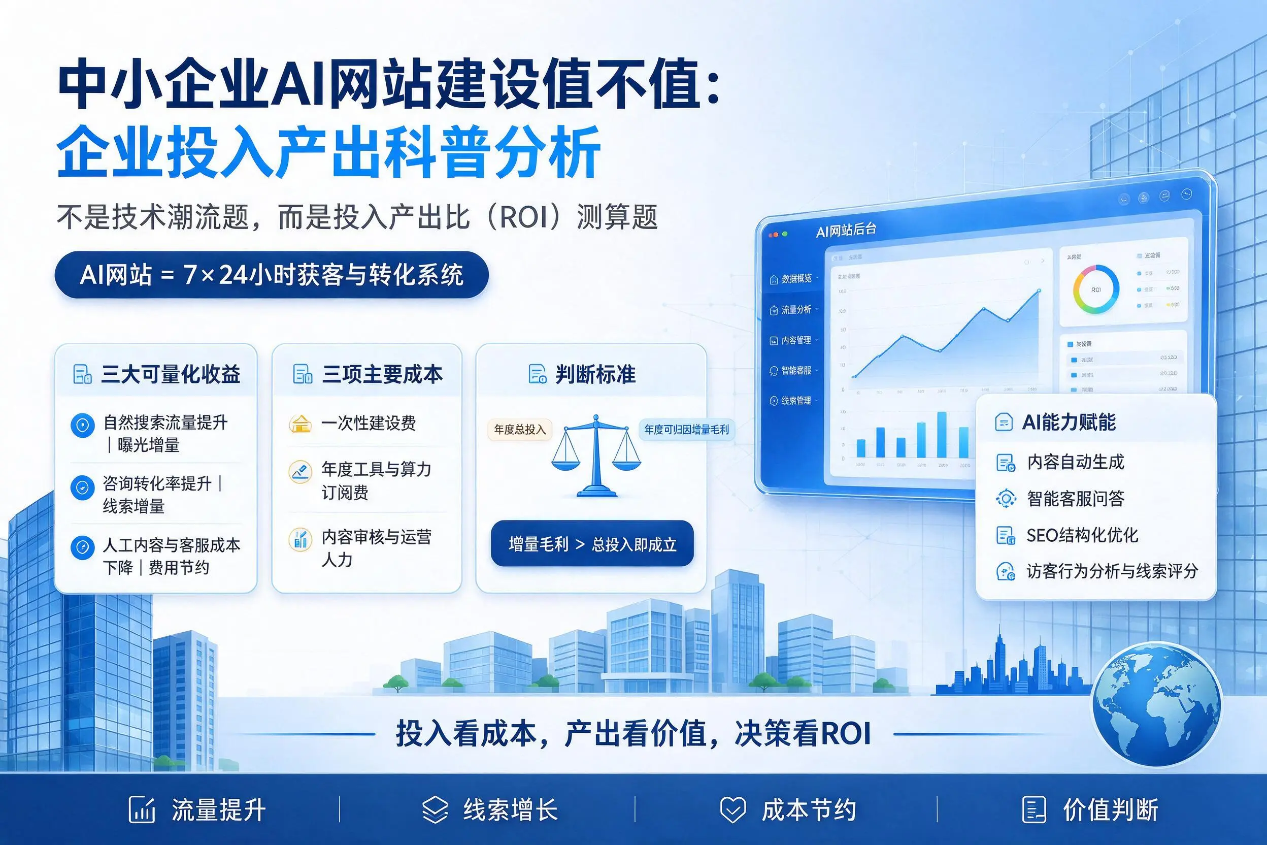 中小企业AI网站建设值不值：常德企业投入产出科普分析