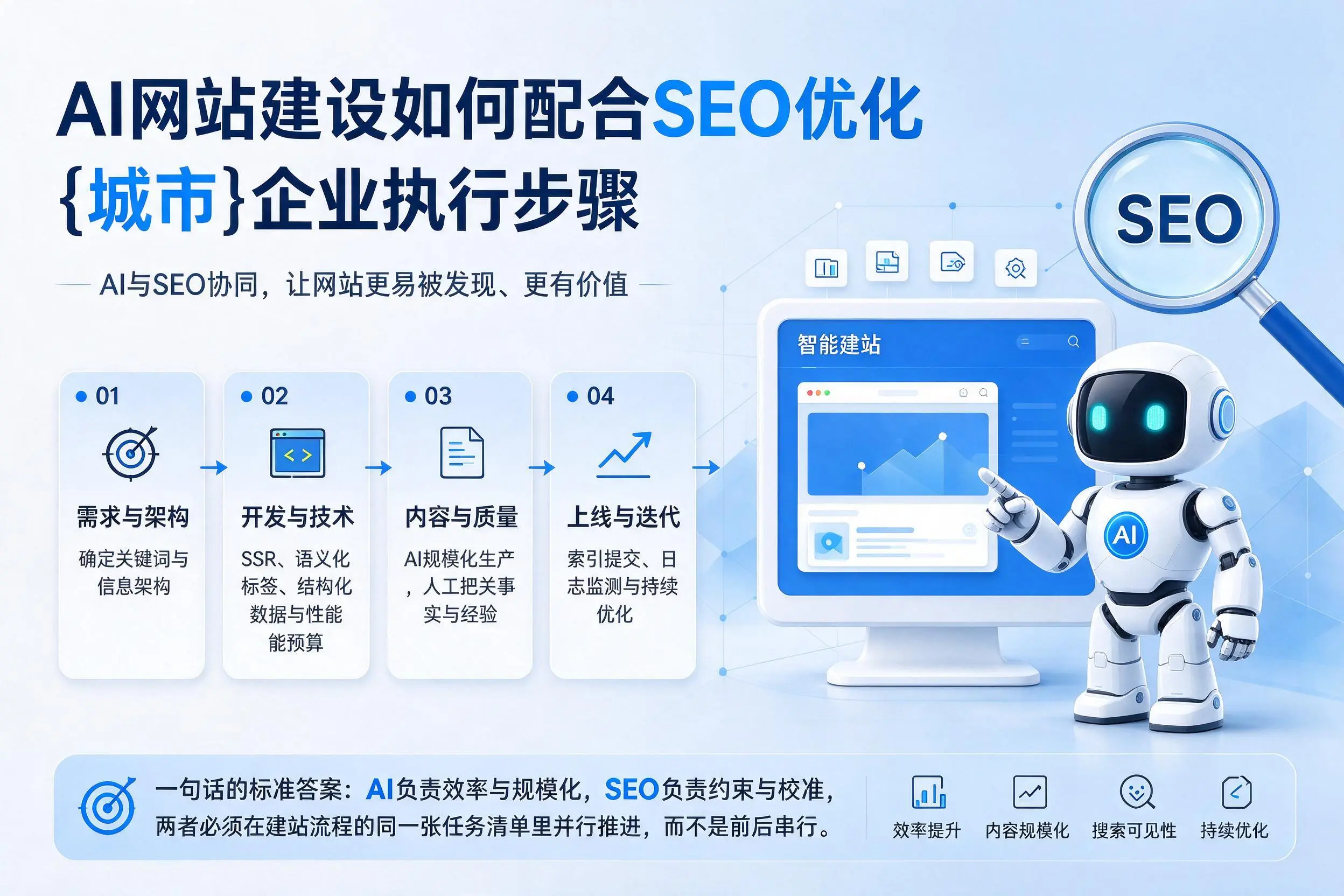 AI网站建设如何配合SEO优化，常德企业执行步骤