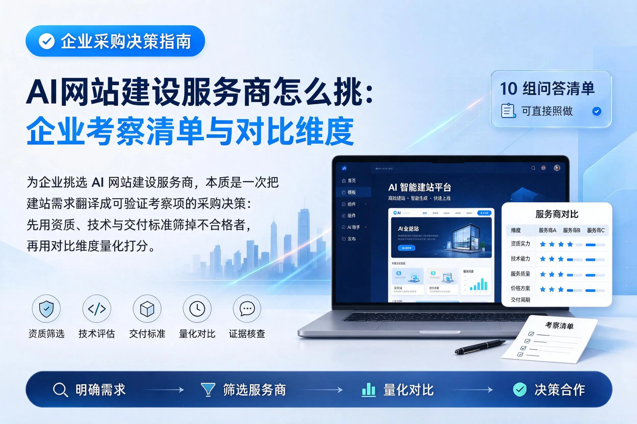 AI网站建设服务商怎么挑:常德企业考察清单与对比维度