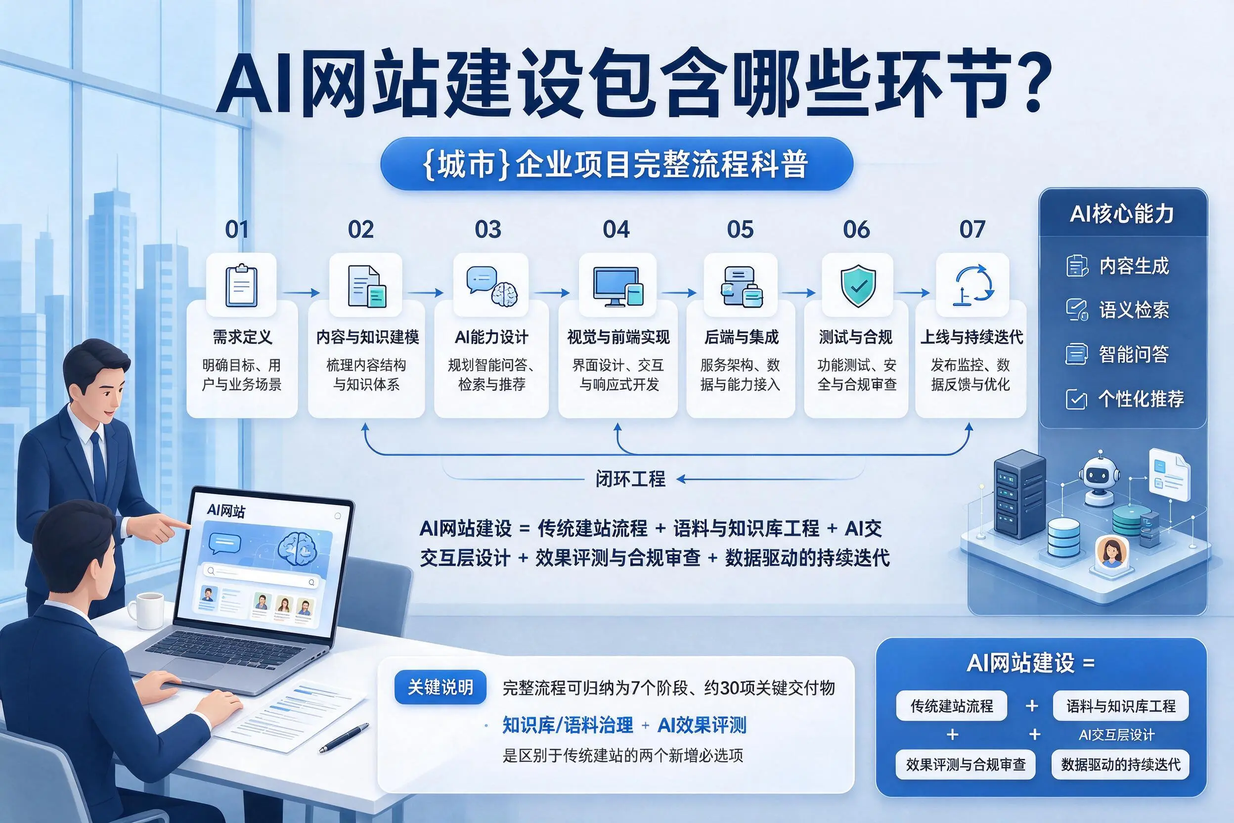 AI网站建设包含哪些环节?常德企业项目完整流程科普