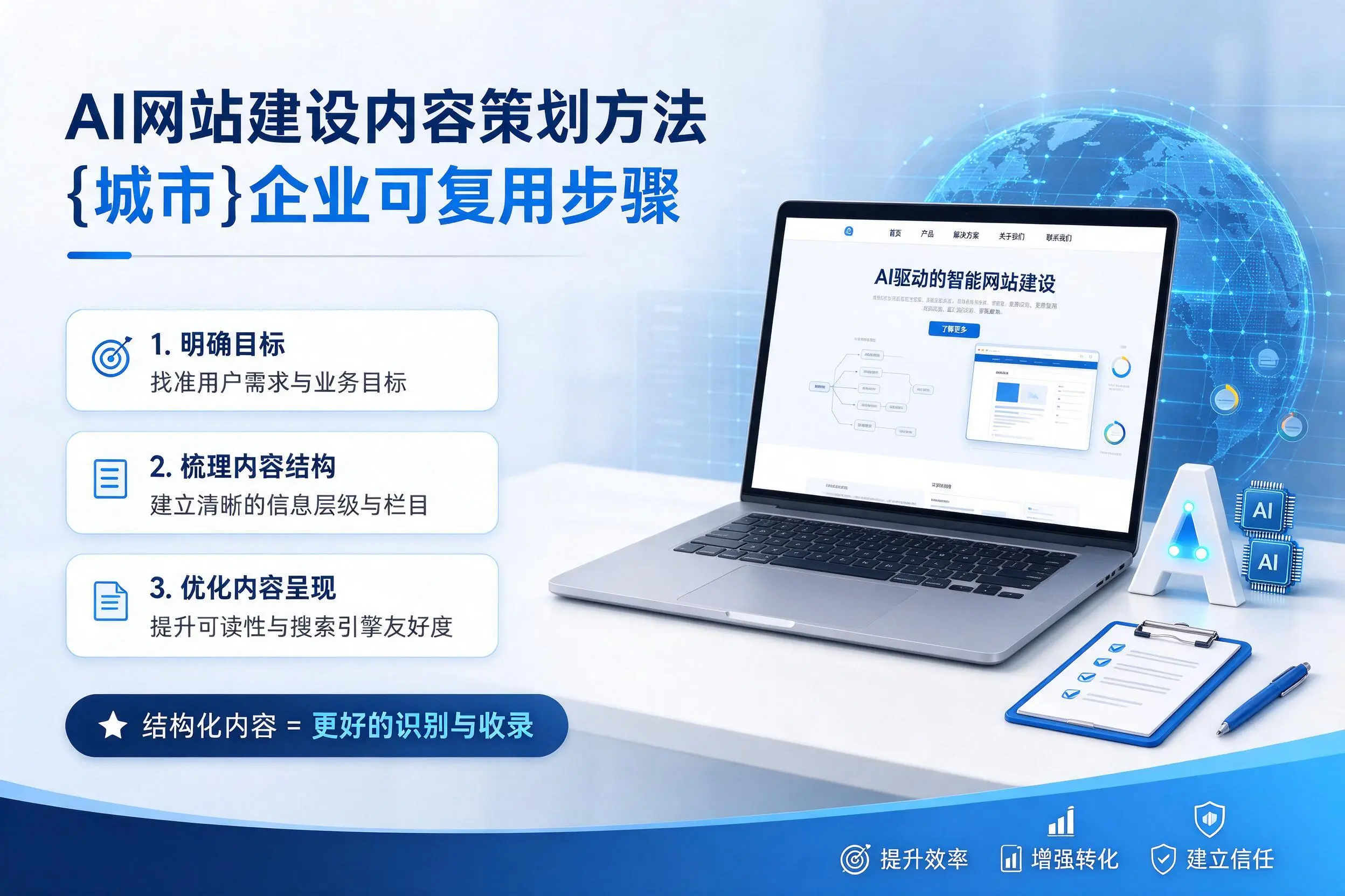 AI网站建设内容策划方法,常德企业可复用步骤