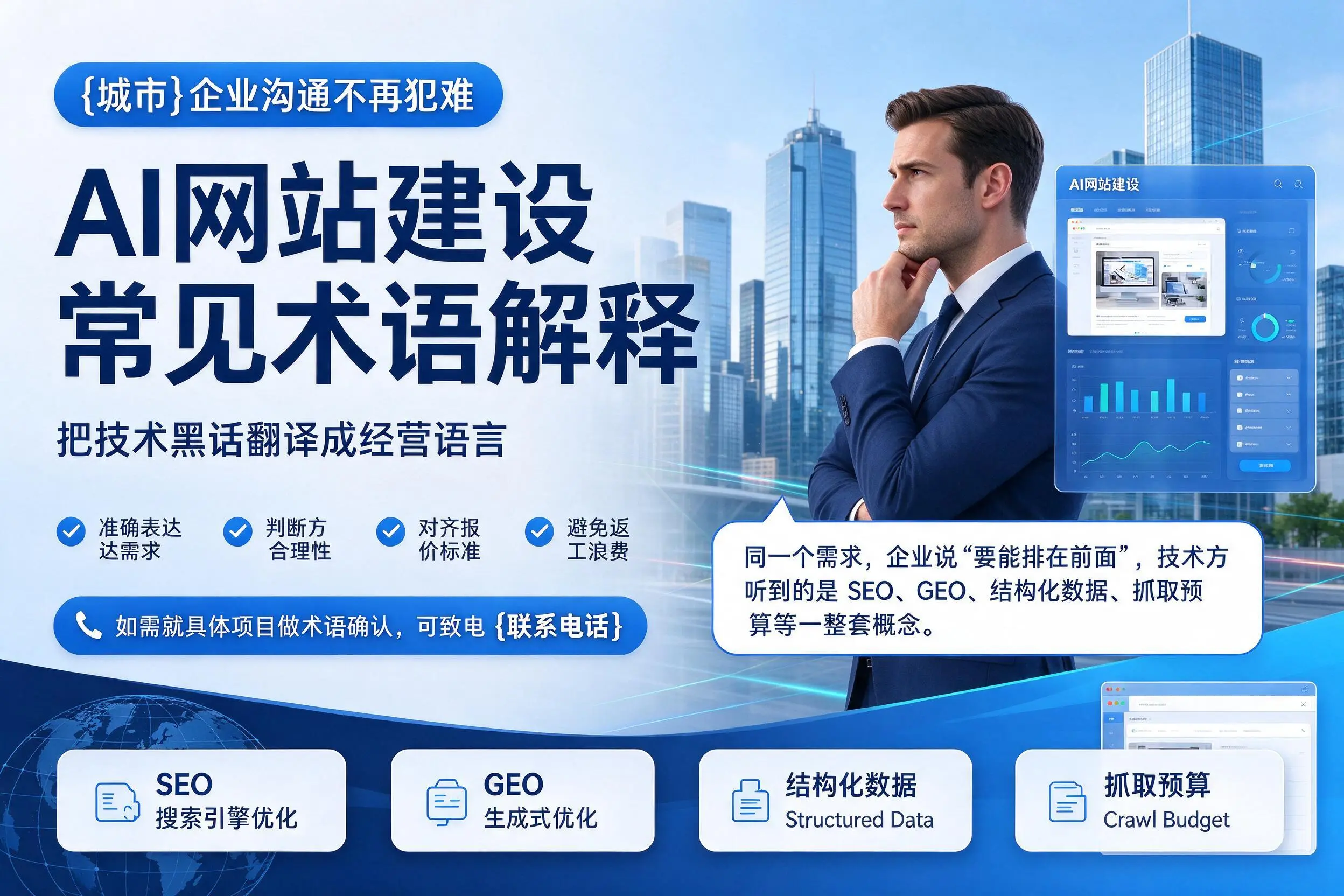 AI网站建设常见术语解释，常德企业沟通不再犯难