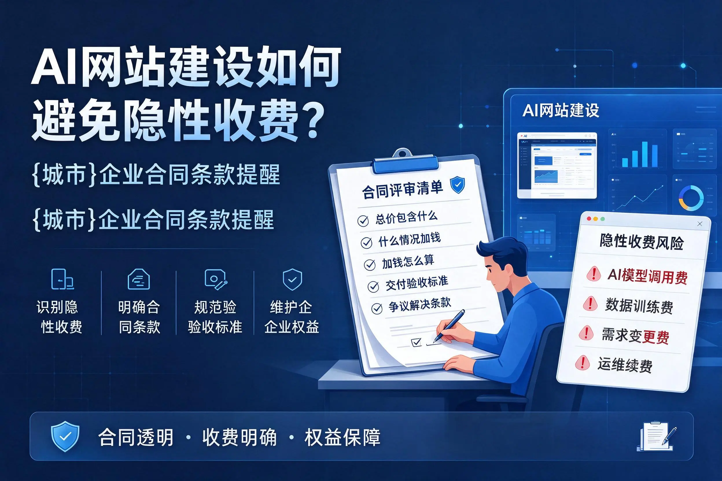 AI网站建设如何避免隐性收费？常德企业合同条款提醒